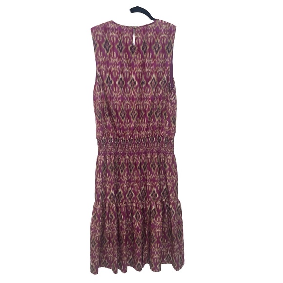 Lauren Ralph Lauren Sleeveless Pink/Tan Aztec Tribal Print Smocked Dress Sz XL - Picture 5 of 11